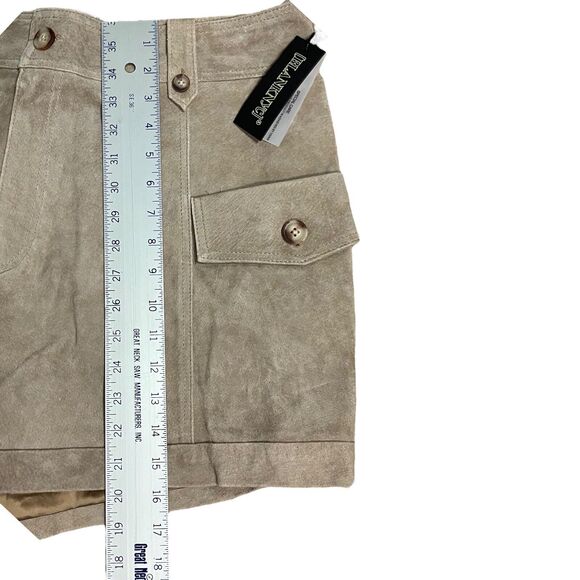 Blank NYC Cargo Suede Tan Shorts 32 Utility High Rise Pockets Fall - Picture 5 of 15
